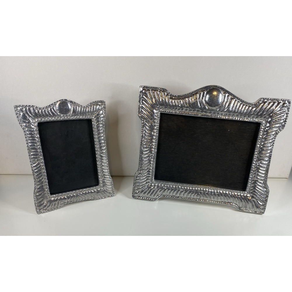 Vintage Mexican Pewter Picture Frames Wood Easel Back Ornate Pier One Brand